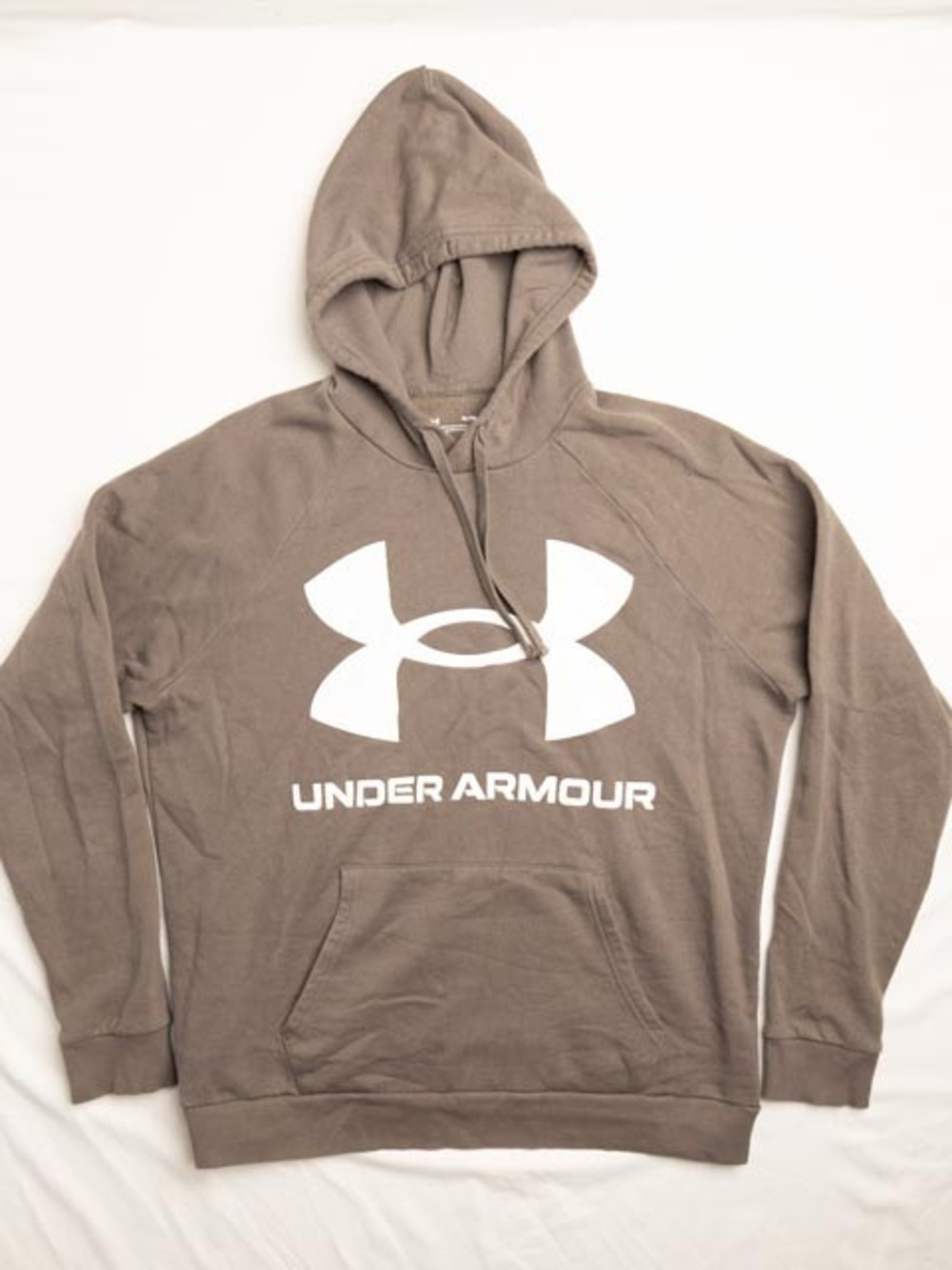 Under Armour Men's Hoodie in Taupe with White Logo